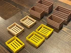 Vintage set of playmobil crates and boxes