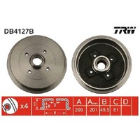 2X Bremstrommel Hinten FüR VW Golf 19E 1E 1G 1H 2.0 87 Bis 02 TRW 781135I40 AEX