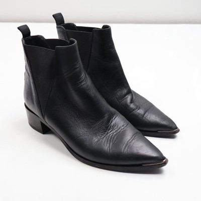 Acne Studios Jensen Black Leather Chelsea Ankle Boots Women's EU 38 US 8