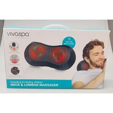 Vivaspa Neck & Lumbar Massager, Kneading & Heating Shiatsu Massager