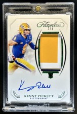 2022 Panini Flawless Collegiate Kenny Pickett RC Patch Emerald Rookie Auto #/5
