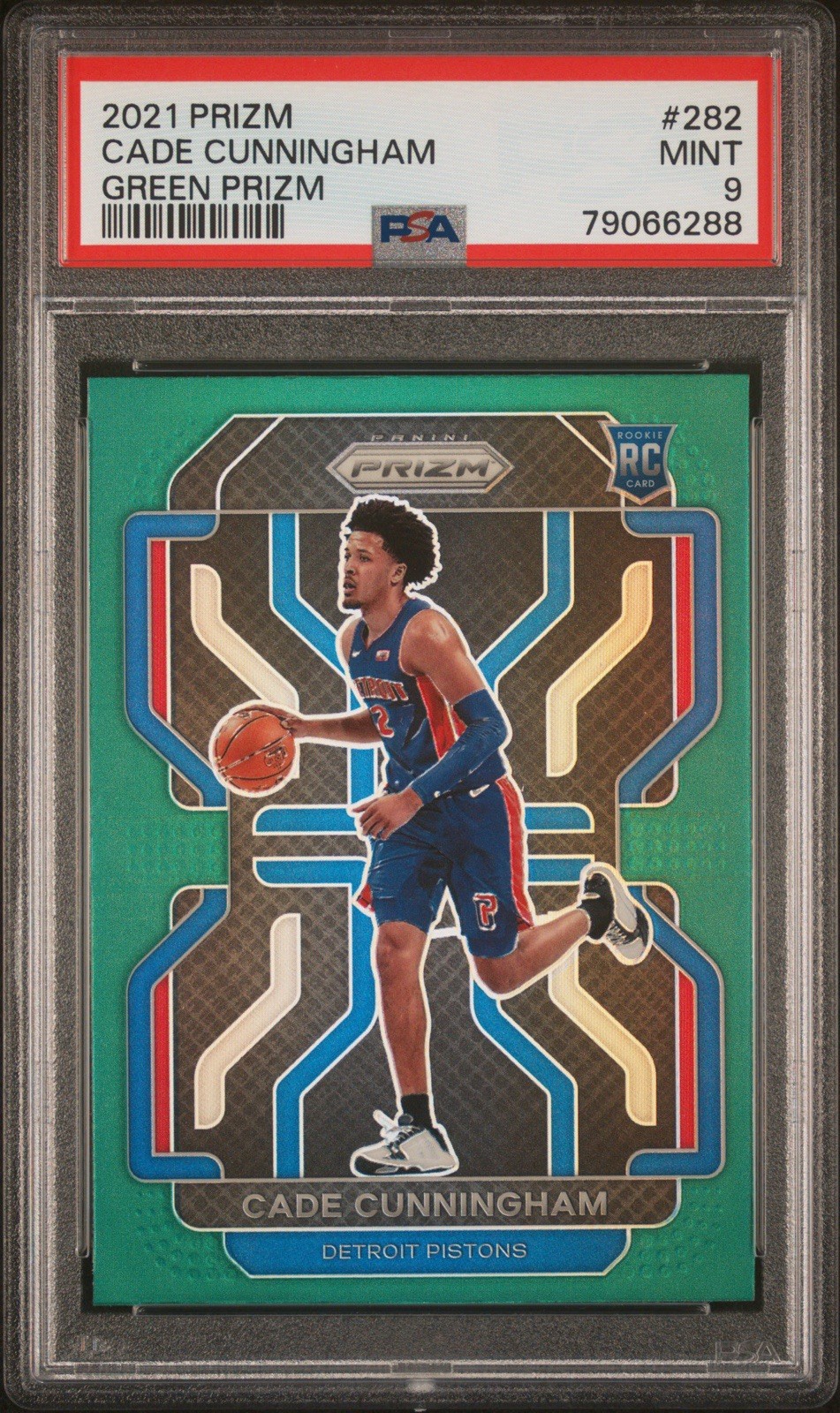 2021-22 Panini Prizm Cade Cunningham Rookie Green Prizm SP PSA 9 #282