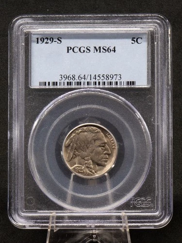 1929-S Buffalo Nickel 5c PCGS MS64 MS 64 1929s