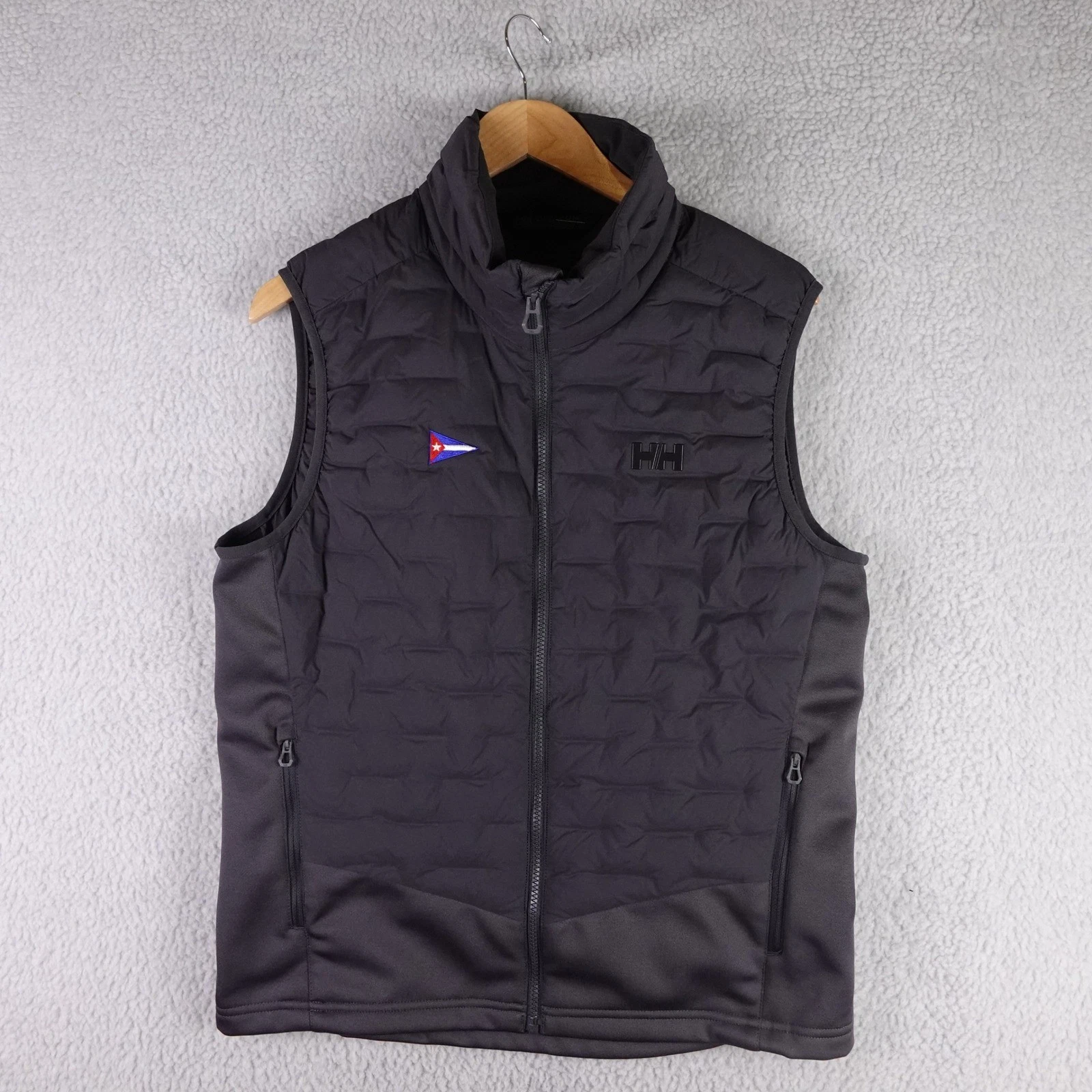 Helly Hansen Mens Lifaloft Insulated Hybrid Vest Black Full Zip Size Medium