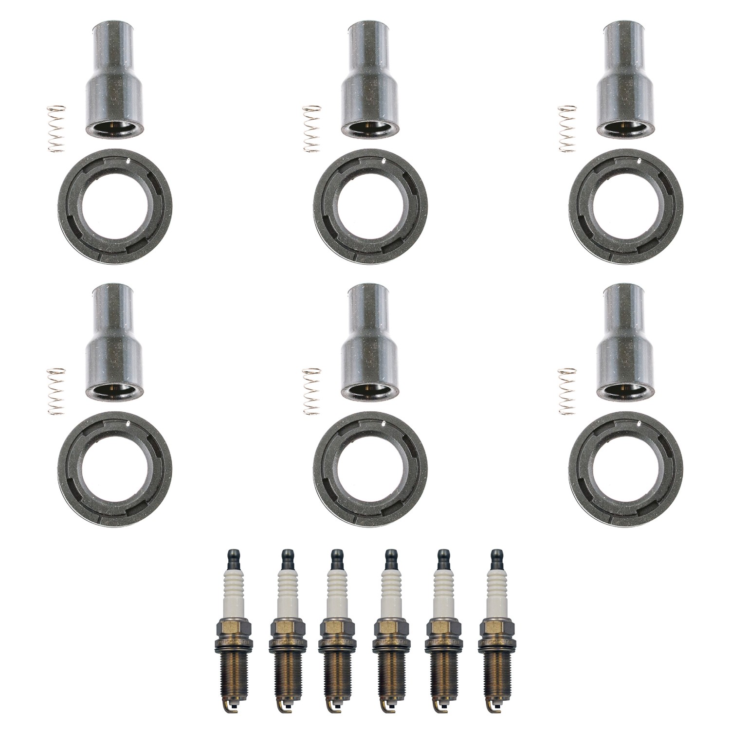 Denso 6 Standard Spark Plugs 6 Coil Boots Kit for 4Runner FJ Cruiser Tundra V6
