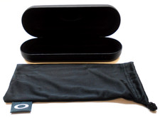 Oakley Black Hard Clamshell Eyeglass Case/Sunglass Case with Cleaning Cloth/Bag