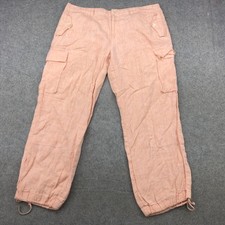 Lauren Ralph Lauren Pants Womens 14 Cargo Linen Blend Drawstring Pockets Relaxed