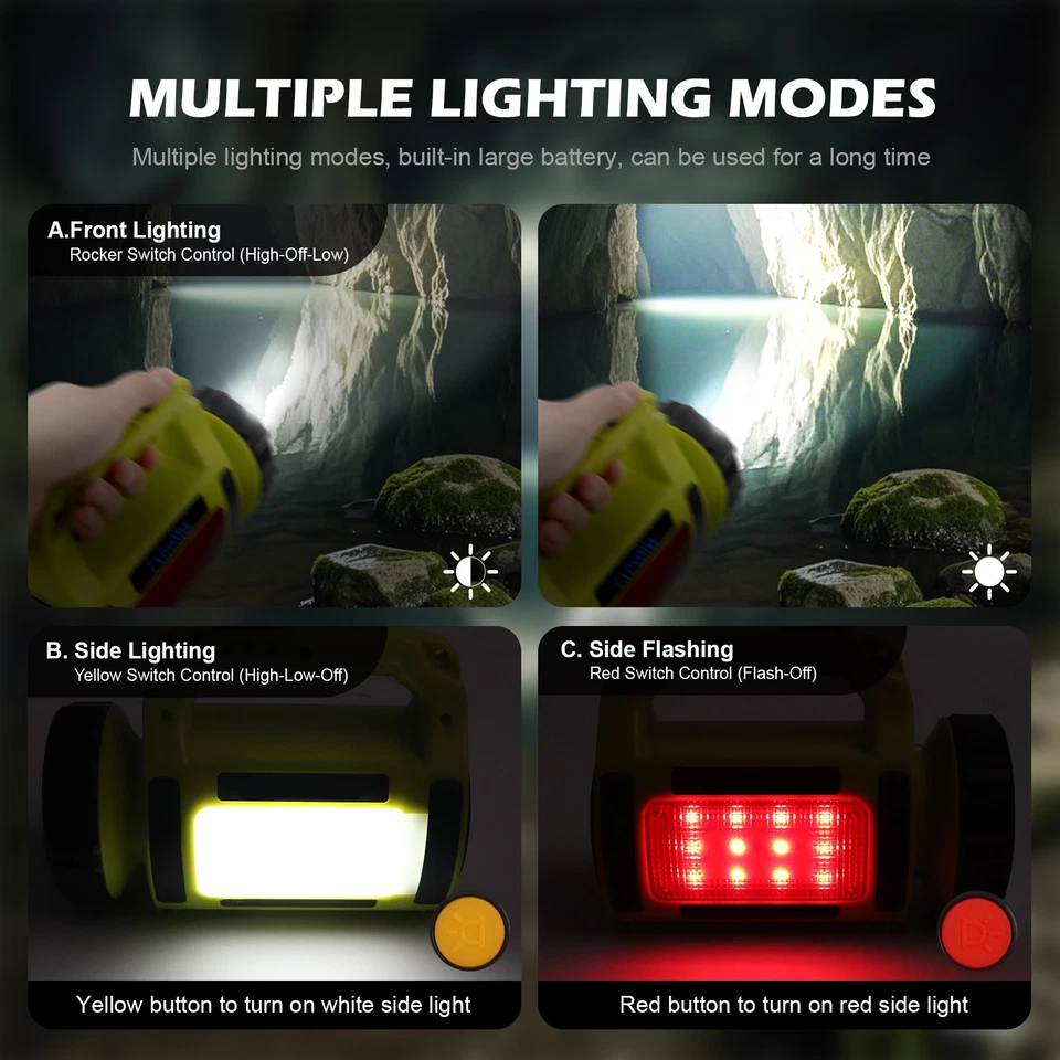 Portable Hand Torch USB Rechargeable LED Flashlight Super Bright Torch Lamp - Image 3 of 4