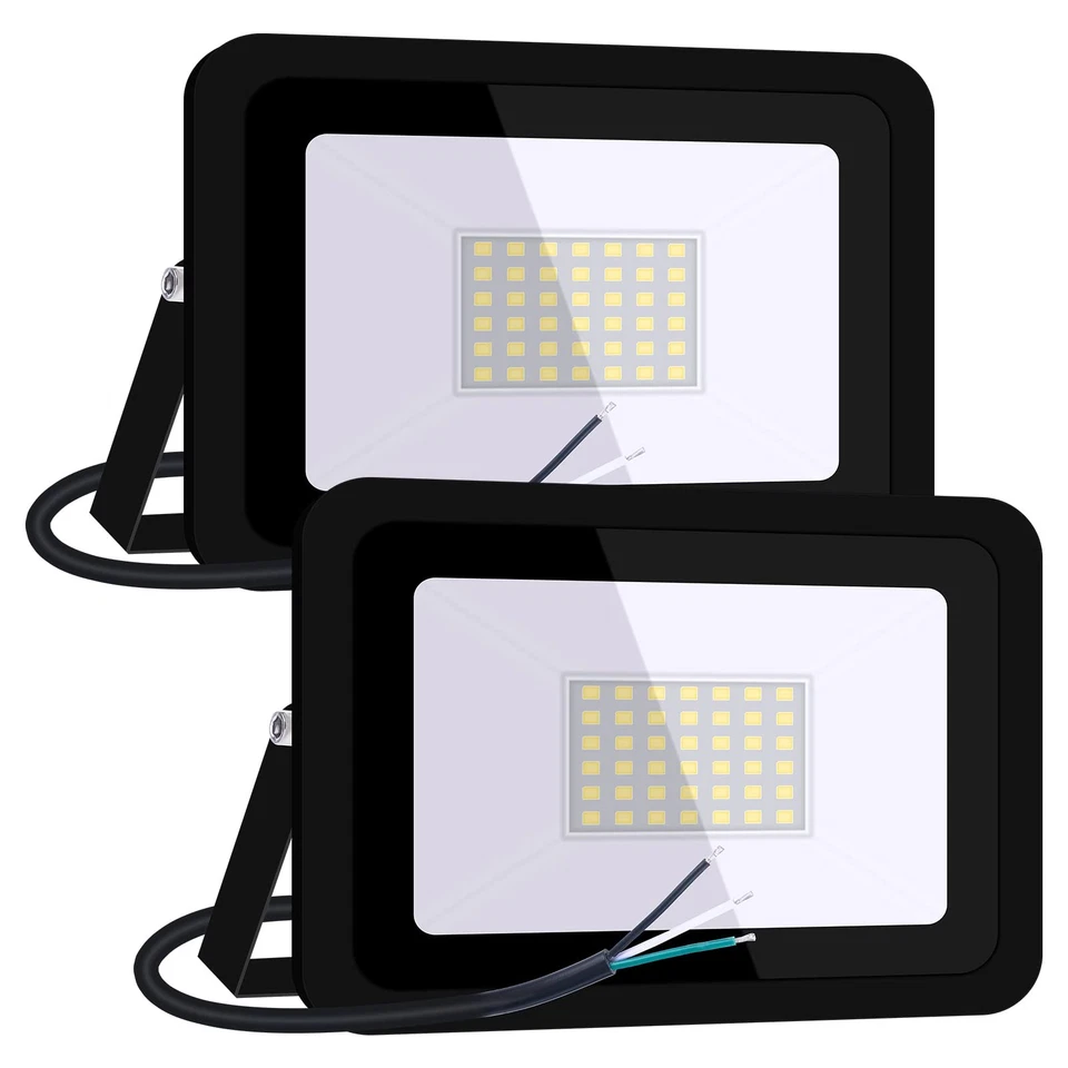 2 Pack 50W LED Flood Light, Cool White, IP68 Waterproof Super Bright Work Lig... - Image 4 of 4