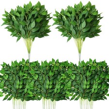40 Pcs Artificial Italian Ruscus Greenery Stems 55 cm 21.6'' Fake Leaf Garlan...