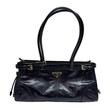 PRADA Medium Bonnie Black Leather Two Way Bag