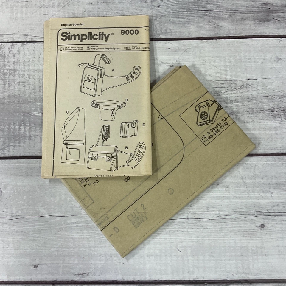 Simplicity 9000 Messenger Bags Cell Phone Holder Crossbody Sewing Pattern UNCUT - Image 3 of 3