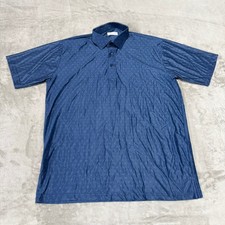 Collars  Co Dress Collar Polo Shirt Mens Large Navy Blue Featherweight New NWOT