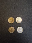 4 Toned Silver 1958 Roosevelt Dimes. Nice Coins