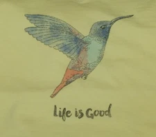 NWT Women's Life is Good Hummingbird Yellow LS Crusher Vee