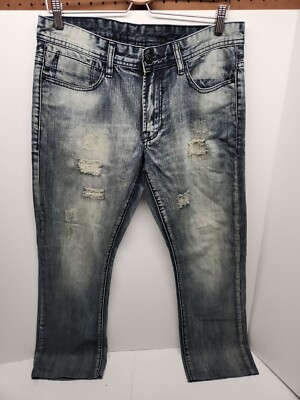 Men's Buffalo David Bitton Driven Designer Blue Jeans 31 x 27 RN 85706 Blue J2