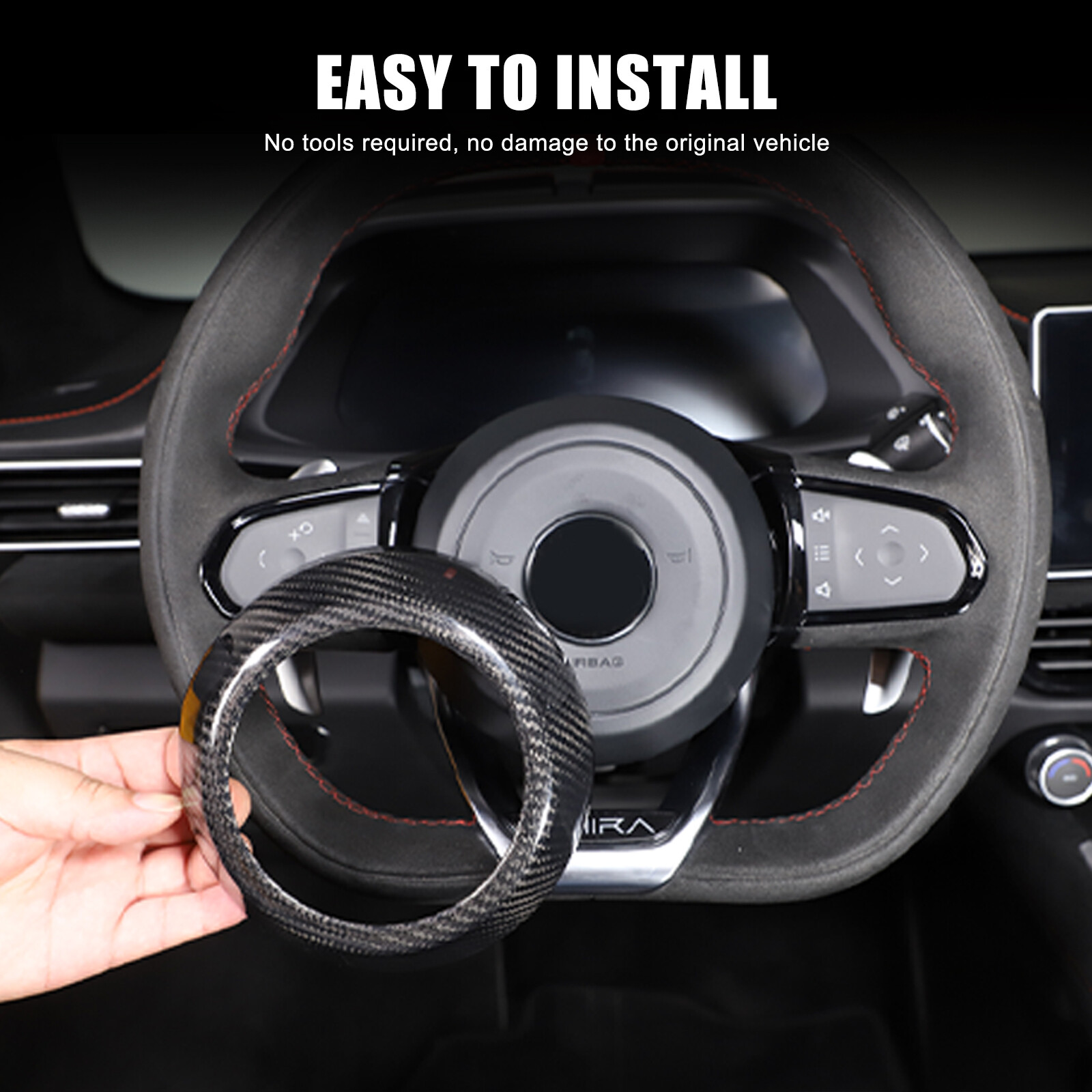 Real Carbon Fiber Steering Wheel Center FrameTrim cover Fits Lotus EMIRA 2023-25