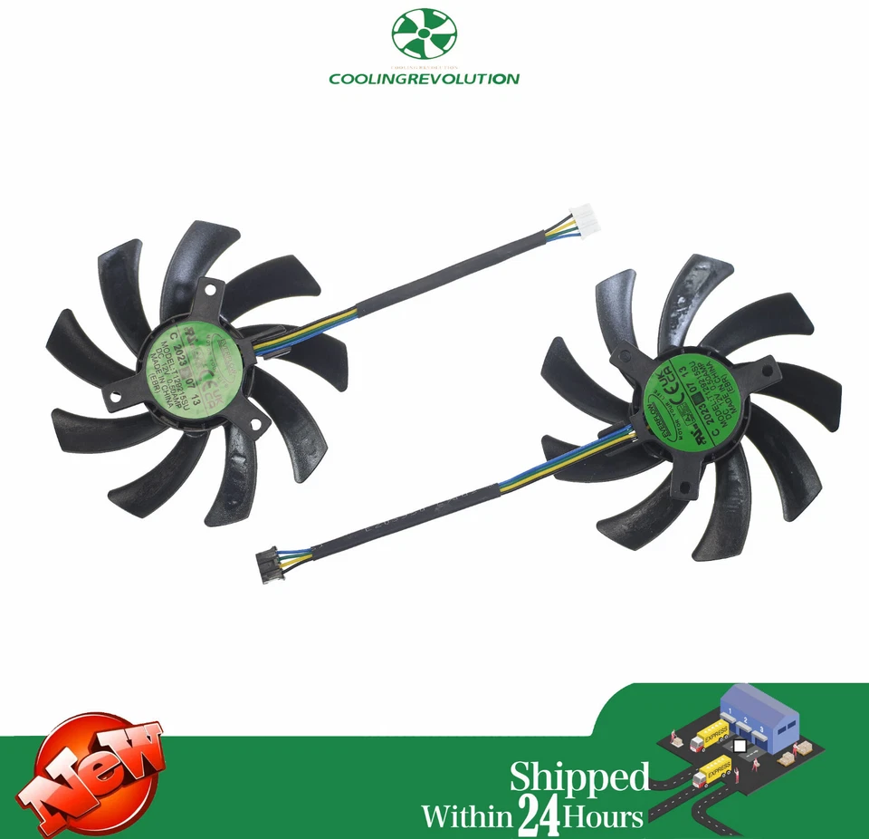 T129215SU Graphics card fan for PNY GeForce RTX 4070 4060 Ti 4060 VERTO Dual Fan - Image 2 of 2