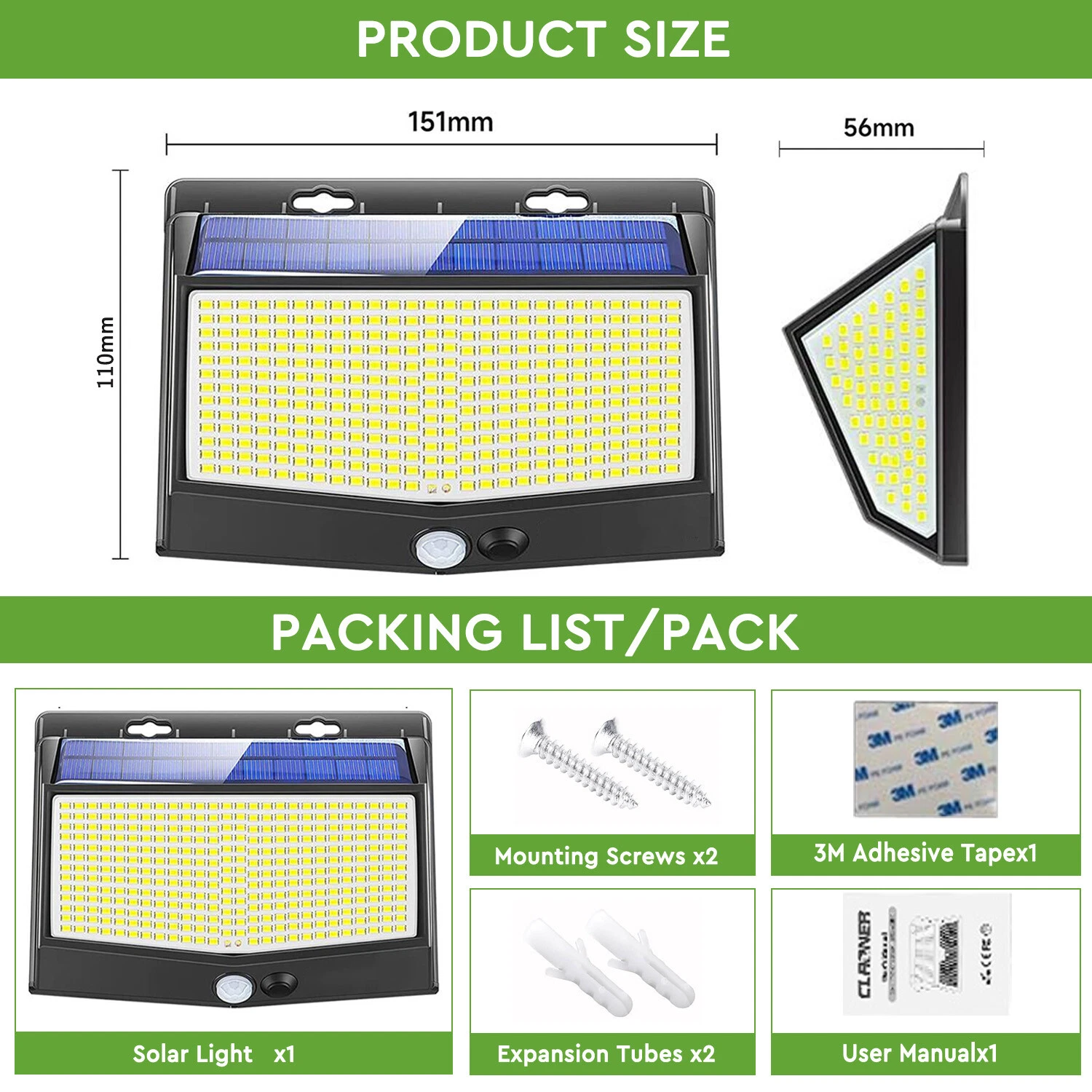 468 LED Solar Powered PIR Motion Sensor Lamp Outdoor Garden Security Wall Lights - Picture 6 of 20