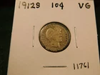 1912 S   Barber Dime  Item # 11761