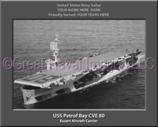 Stampa fotografica nave tela personalizzata USS Petrof Bay CVE 80 regalo veterano marina