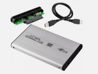 BOX ESTERNO Hard Disk SATA 2.5' CAVO USB HDD SSD CASE HD Drive DISCO PORTATILE