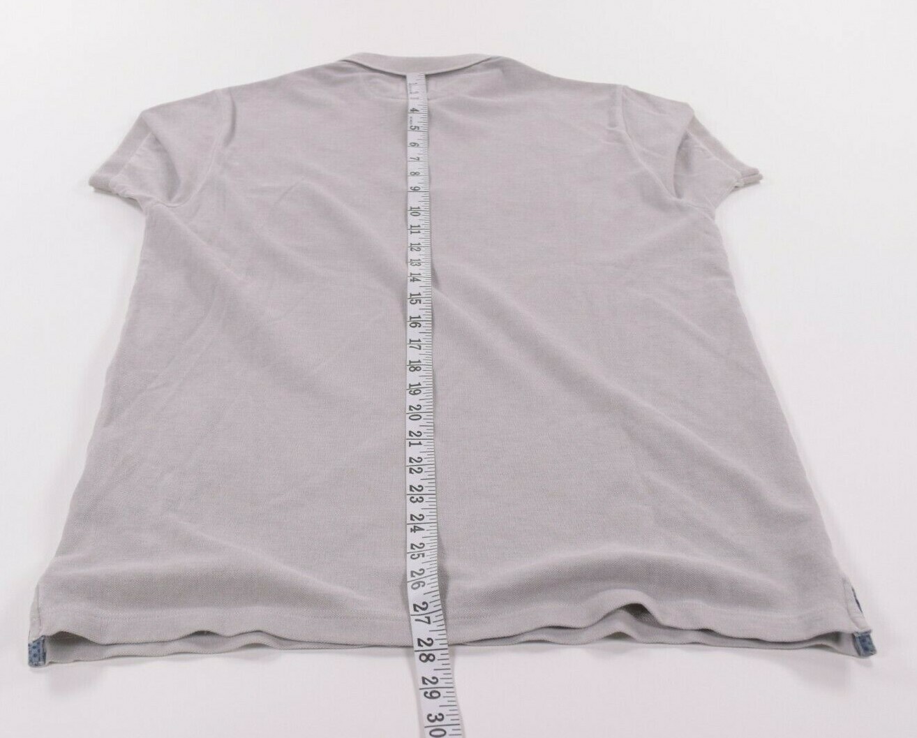 Gran Sasso NWT Polo Shirt Short Sleeve Size 50 M In Stone Gray With Blue Pocket image 5