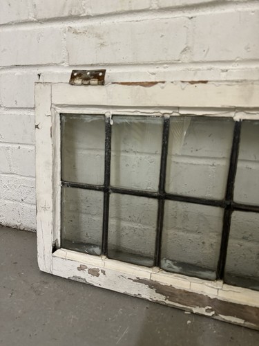 Pair Of Reclaimed Old Leaded Light Panel Wooden Windows 373 x 700mm 375 x 705mm - Picture 9 of 24