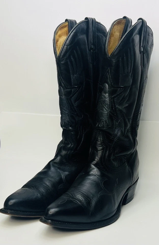 Botas vaqueras Boulet Western para hombre de cuero negro Canadá - talla 9,5 2E Foto 3 de 4