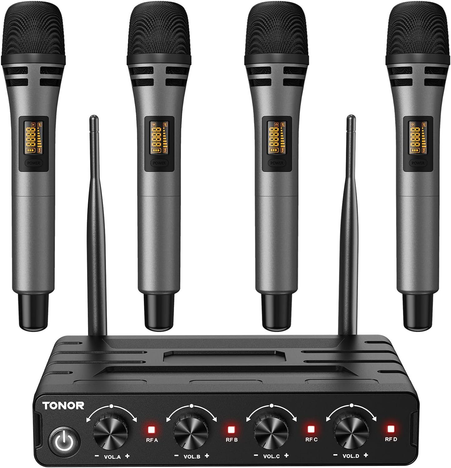 4X10 Channel Wireless Microphone System with Cordless Handheld Mics for Clear Audio
