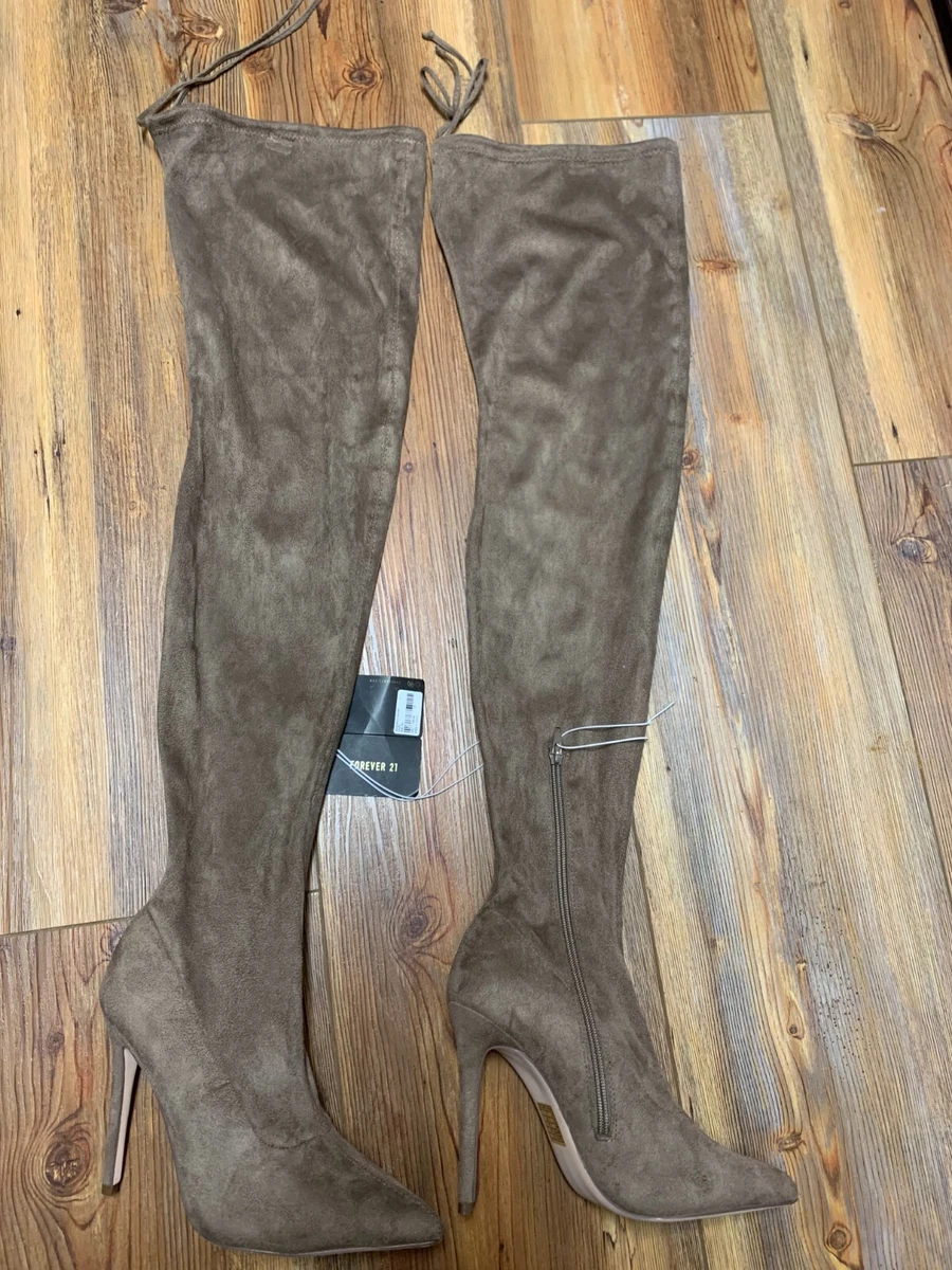 Botas Altas Veganas Forever - Punta Redonda, Tacón Plano, Media Pantorrilla