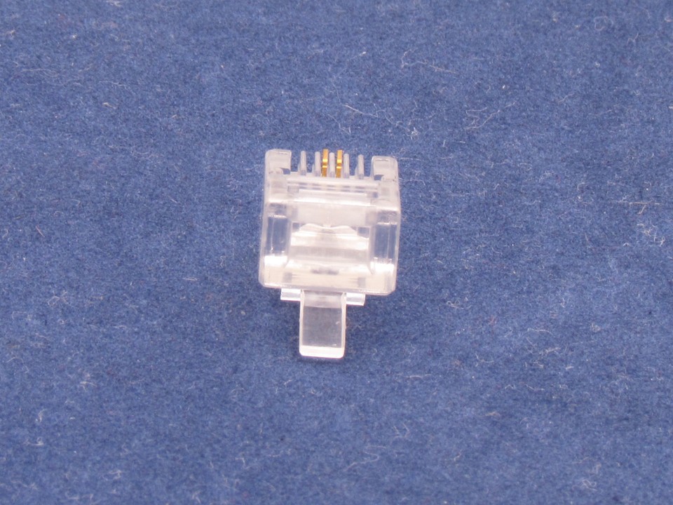 Tele Pin Set 100 Durable 2 Pin RJ11 RJ-11 6P2C Modular Plug Telephone Phone ...