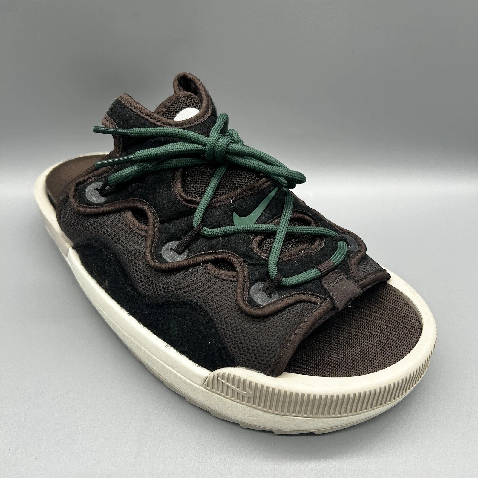 Sandali ciabatte Nike Offline 2.0 slip on velluto marrone nobile verde uomo UK 8.5