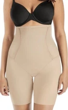Maidenform Shapewear Firm Foundations High-Waist Thigh Slimmer, Small, Beige