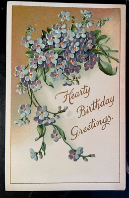 #ad #ad Vintage Victorian Postcard 1901 1910 Hearty Birthday Greetings Spray of Violet $6.00