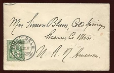 1908 Ladies Cover from Einsiedeln Switzerland to Cold Spring MN  MN1857