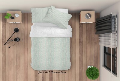 3D Geometric Pattern Green Quilt Cover Set Bedding Sets Pillowcases 64