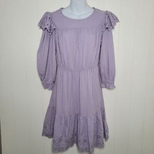 Universal Thread Dress Puff Sleeve Sz Small Purple Prairie Cottagecore Peasant