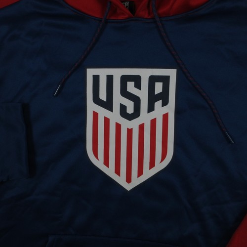 United States Soccer Sweater Mens XL Blue Red Hoodie Sweatshirt National Team - Picture 2 of 9