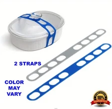 Pot lid latch band_1 PAIR_Reusable, Universal Fit, Easy Safe & Secure Transport