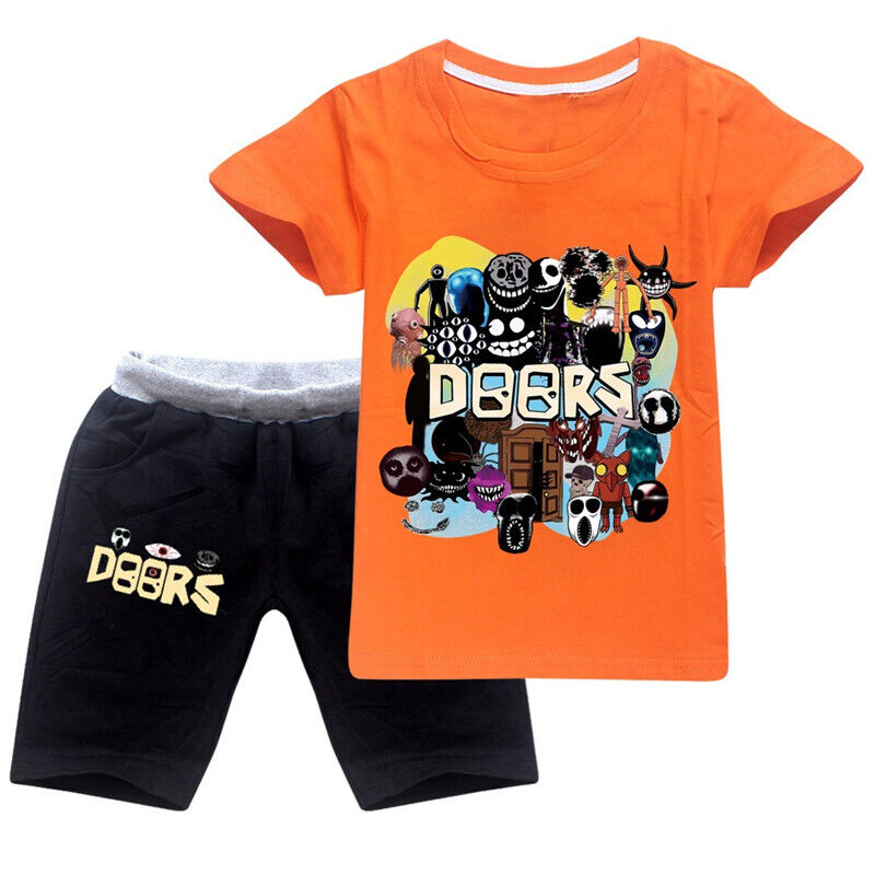 Kids Roblox Print Casual T-shirt Tops Boys Girls Cartoon Summer Crew Neck  Tee Shirts Casual Pullover Tops