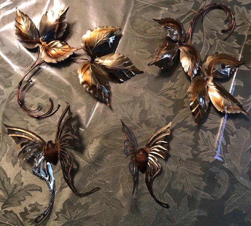 Lot Of 4 Gold Tone Home Interiors Leaves & Butterflies
