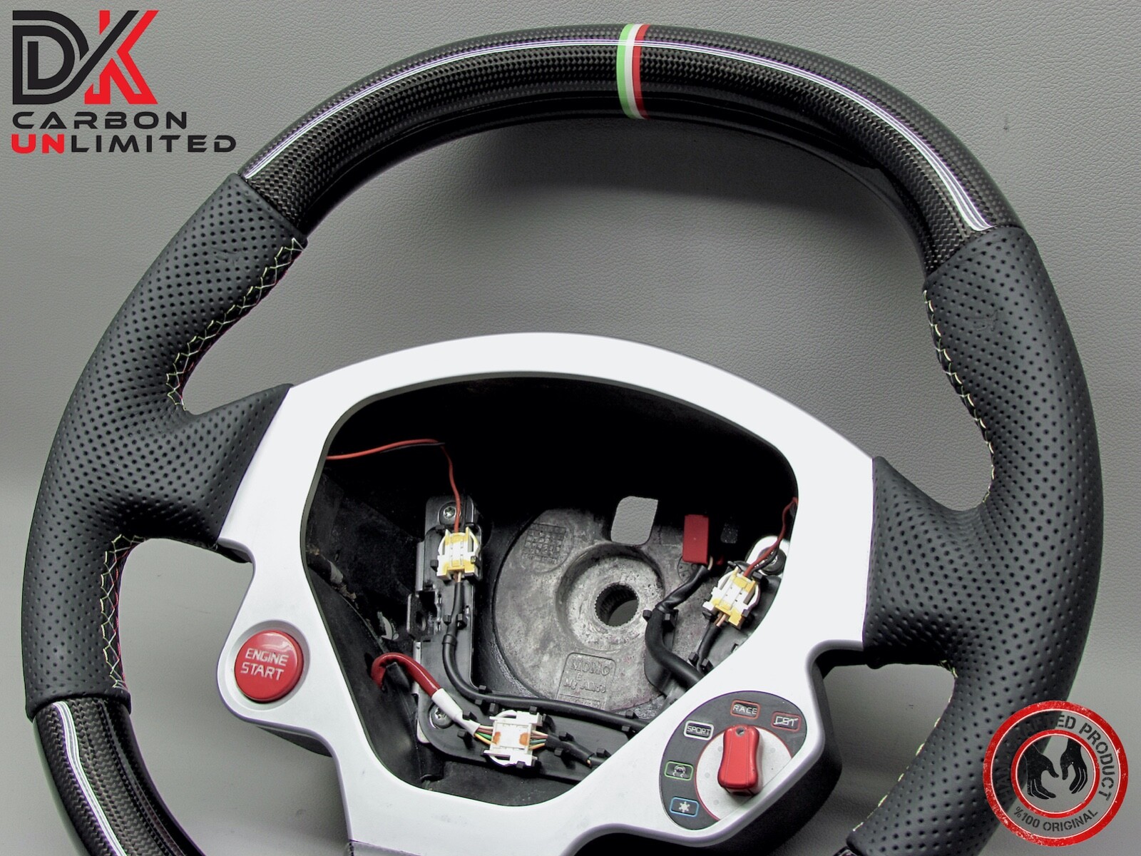 Ferrari F430 Spider Coupe Italian Ring Perforated Thick Carbon Steering Wheel