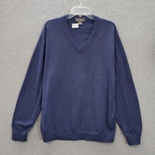 Daniel Cremieux Men Sweater Large Navy 100 Supima Cotton Signature Collection