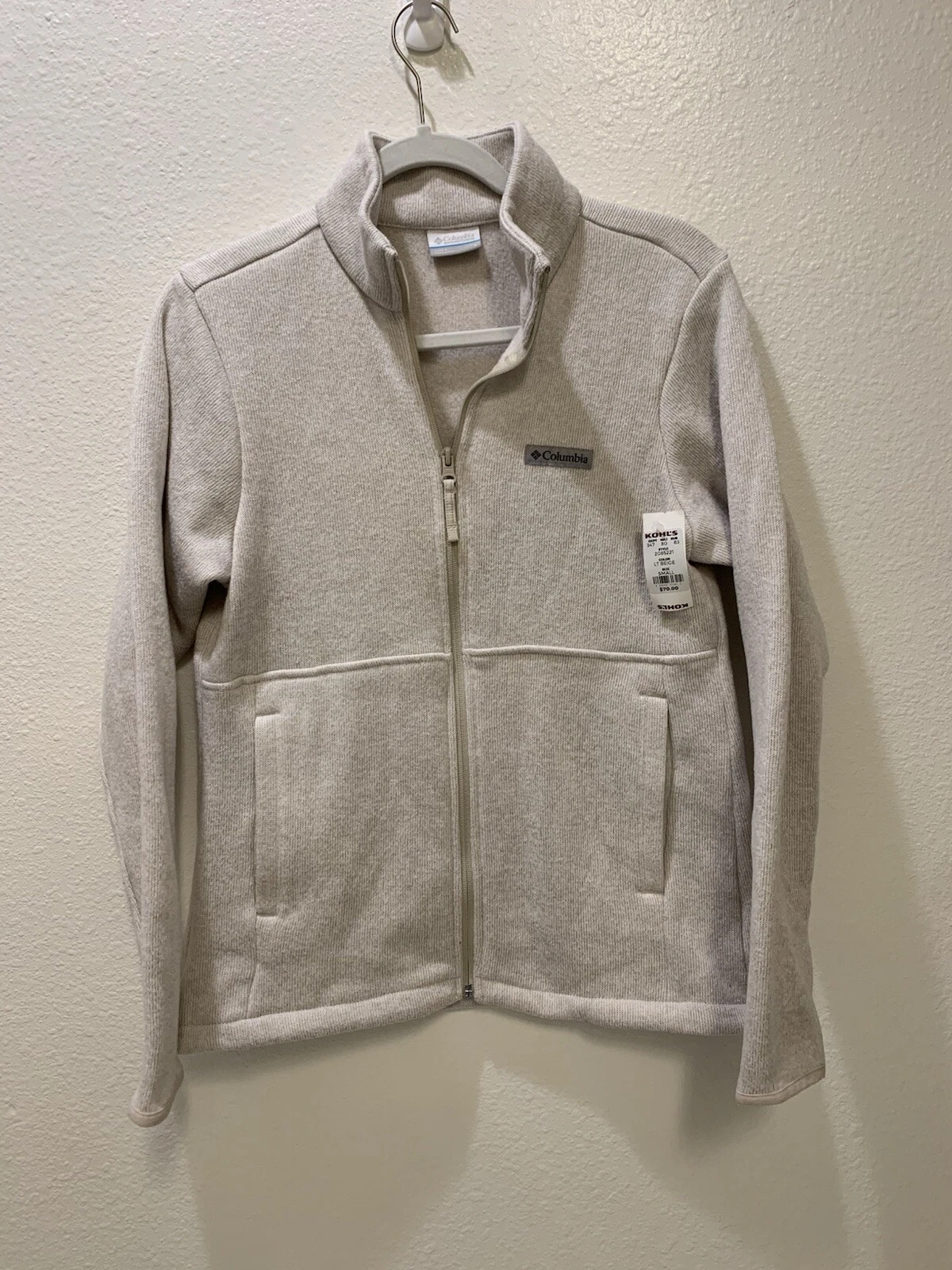 Columbia Softshell Jacket Light Beige Size New MRSP $70