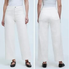 New Madewell The Curvy Emmett Wide-Leg Jean in Tile White , size 31
