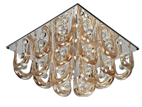 Lite Source EL-50091 Pasquale Flush Mount Lamp with Crystals, Chrome Finish - Picture 1 of 2