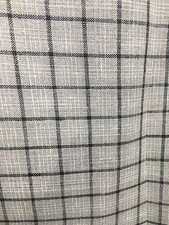 BEIGE BLACK Plaid 100 Linen Fabric 60 in. Sold By The Yard