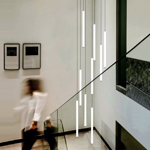 Chandelier Long Tube LED Room Light Staircase Decorative Lamp Modern Living - Picture 7 of 15