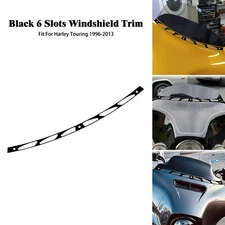 Black Slot Windshield Trim Fit For Harley Touring Electra Glide Ultra 1996-2013